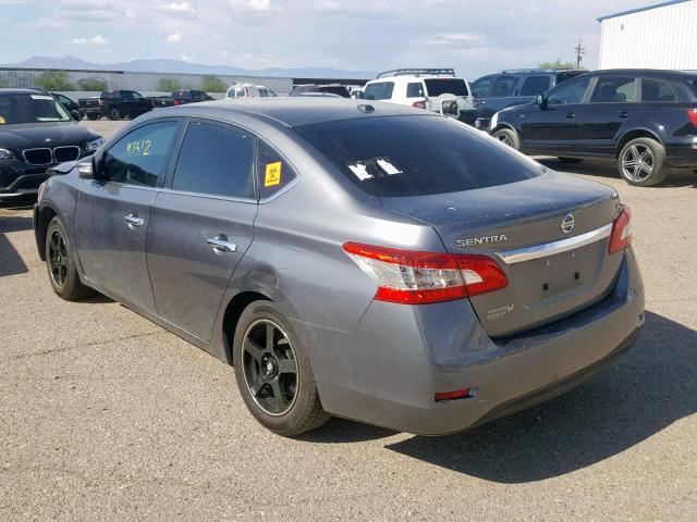 3N1AB7AP8FY363828 - 2015 NISSAN SENTRA S SILVER photo 3