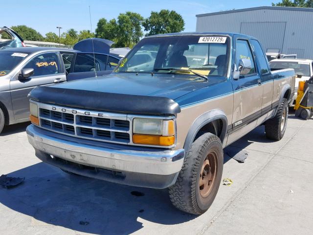 1B7GL23X0PS253389 - 1993 DODGE DAKOTA GREEN photo 1