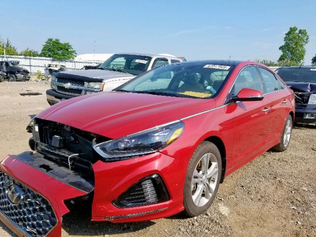 5NPE34AF1JH718510 - 2018 HYUNDAI SONATA SPO RED photo 2