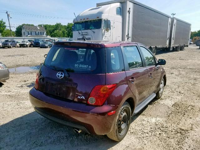 JTKKT624450094032 - 2005 TOYOTA SCION XA MAROON photo 4