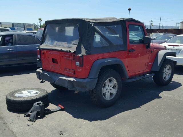 1C4AJWAG8CL243591 - 2012 JEEP WRANGLER S RED photo 4