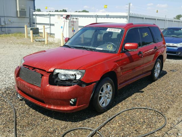 JF1SG666X8H702221 - 2008 SUBARU FORESTER S RED photo 2