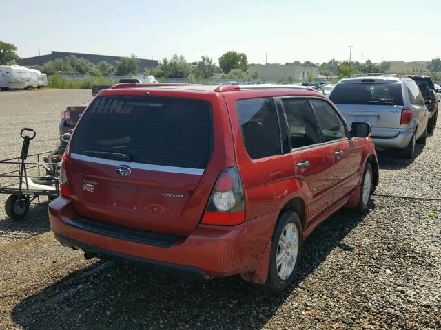 JF1SG666X8H702221 - 2008 SUBARU FORESTER S RED photo 4