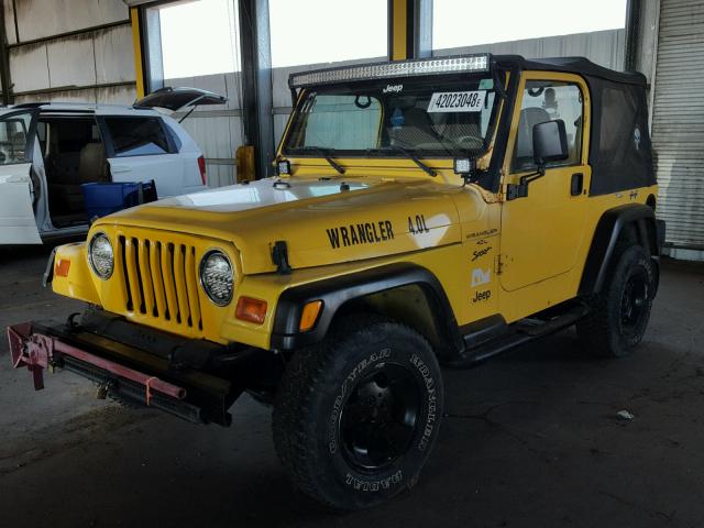 1J4FA49SXYP731549 - 2000 JEEP WRANGLER / YELLOW photo 2