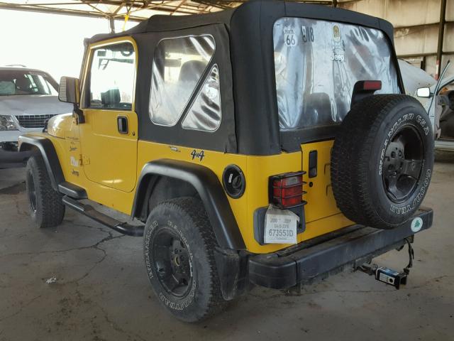 1J4FA49SXYP731549 - 2000 JEEP WRANGLER / YELLOW photo 3