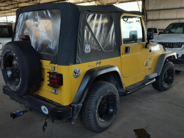 1J4FA49SXYP731549 - 2000 JEEP WRANGLER / YELLOW photo 4