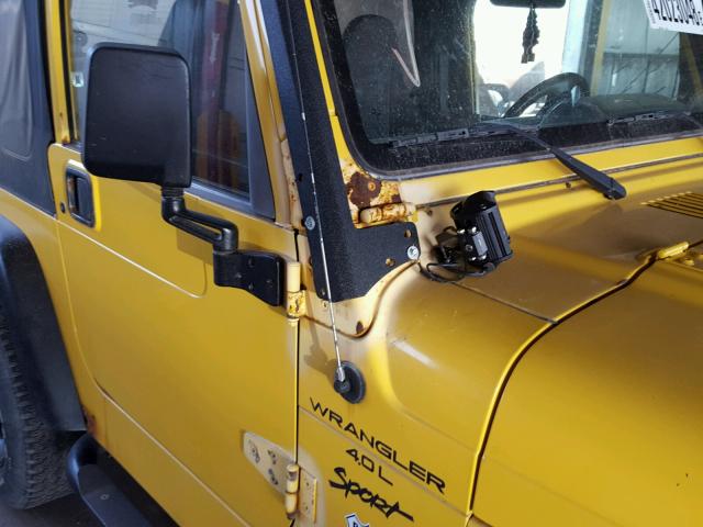 1J4FA49SXYP731549 - 2000 JEEP WRANGLER / YELLOW photo 9