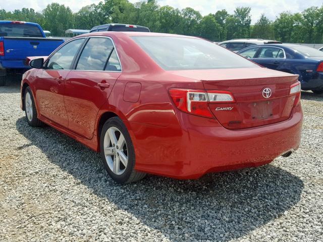4T1BF1FK3CU557855 - 2012 TOYOTA CAMRY BASE RED photo 3