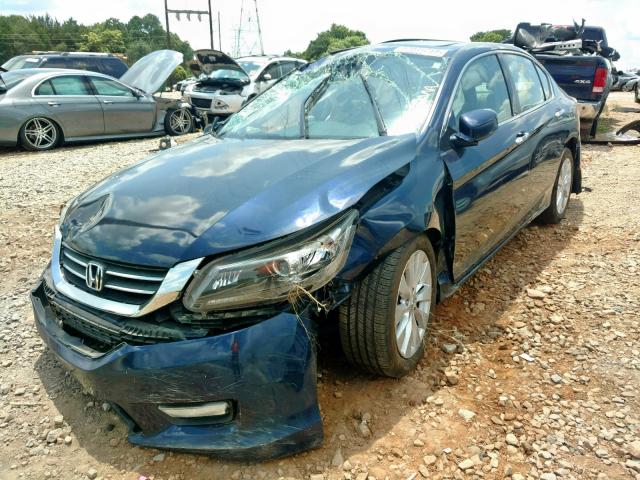 1HGCR2F87EA100143 - 2014 HONDA ACCORD EXL BLUE photo 2