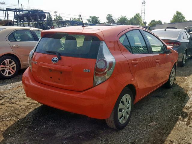 JTDKDTB30D1044487 - 2013 TOYOTA PRIUS C ORANGE photo 4