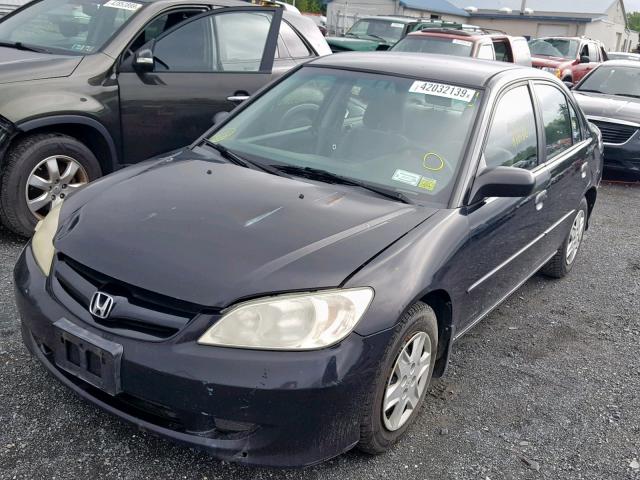 2HGES16345H041842 - 2005 HONDA CIVIC DX V BLACK photo 2