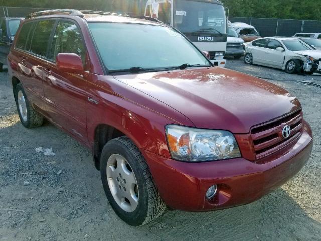 JTEEP21A460146197 - 2006 TOYOTA HIGHLANDER MAROON photo 1