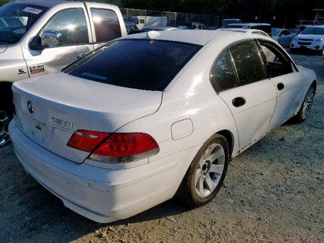 WBAHL83558DT13756 - 2008 BMW 7 SERIES WHITE photo 4