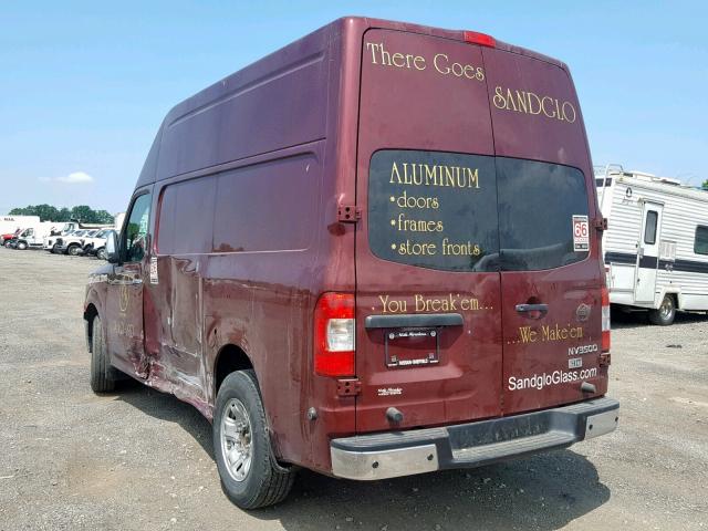 1N6AF0LY5CN115086 - 2012 NISSAN NV 2500 MAROON photo 3