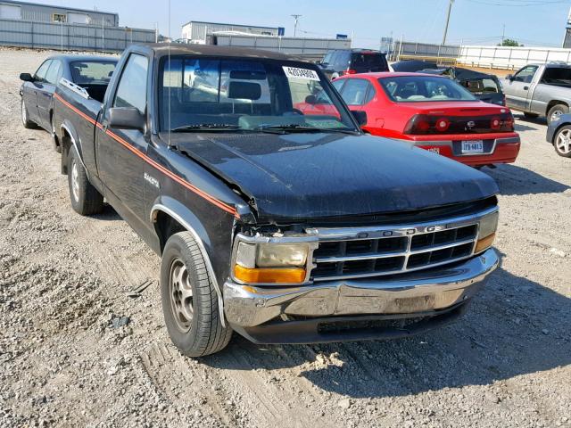 1B7FL26X0PS101121 - 1993 DODGE DAKOTA BLACK photo 1