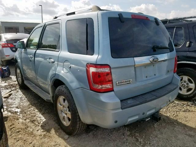 1FMCU49319KA88222 - 2009 FORD ESCAPE HYB BLUE photo 3