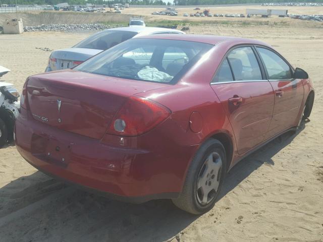 1G2ZF58B174122494 - 2007 PONTIAC G6 VALUE L RED photo 4