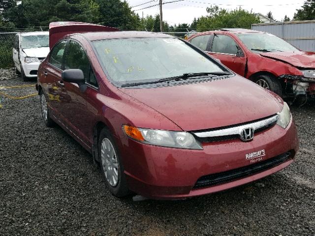 2HGFA15208H019597 - 2008 HONDA CIVIC DX RED photo 1