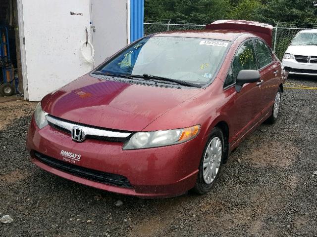 2HGFA15208H019597 - 2008 HONDA CIVIC DX RED photo 2