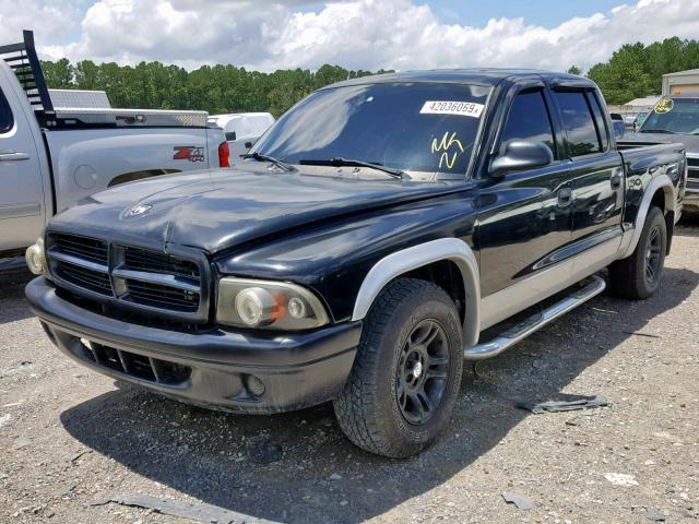 1D7HL48N84S509156 - 2004 DODGE DAKOTA QUA BLACK photo 2