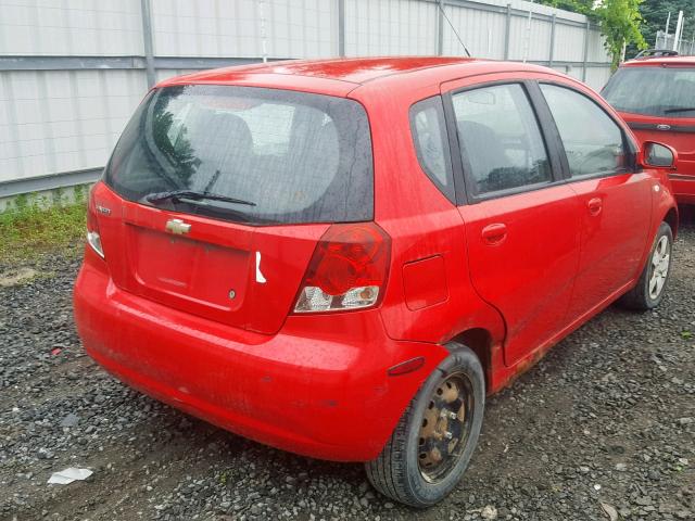 KL1TD66696B584693 - 2006 CHEVROLET AVEO BASE Қызыл фото 4