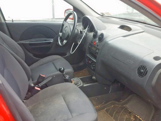 KL1TD66696B584693 - 2006 CHEVROLET AVEO BASE Қызыл фото 5