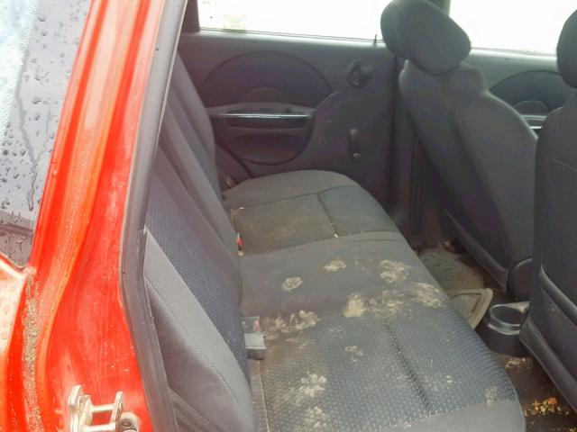 KL1TD66696B584693 - 2006 CHEVROLET AVEO BASE Қызыл фото 6