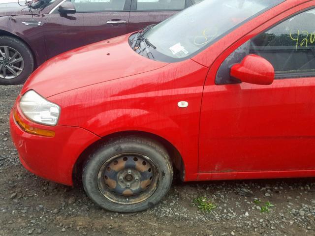 KL1TD66696B584693 - 2006 CHEVROLET AVEO BASE Қызыл фото 9
