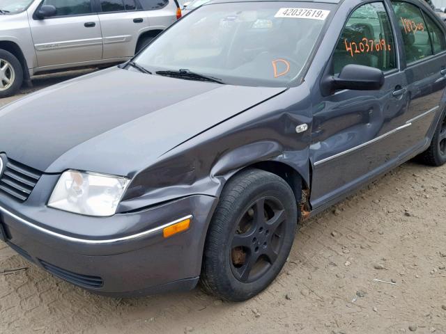 3VWSE69MX4M014880 - 2004 VOLKSWAGEN JETTA GLS GRAY photo 9