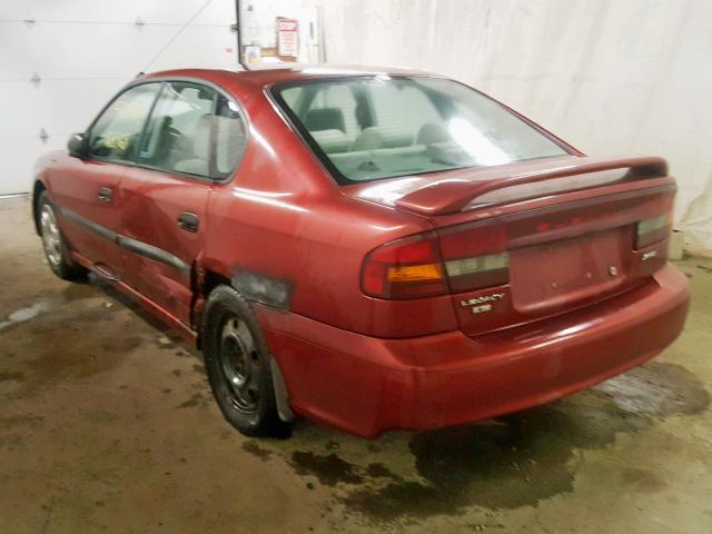 4S3BE635927202737 - 2002 SUBARU LEGACY L RED photo 3