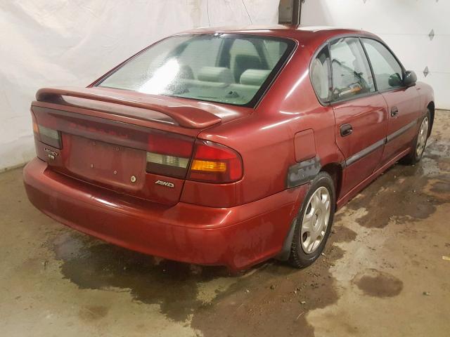 4S3BE635927202737 - 2002 SUBARU LEGACY L RED photo 4