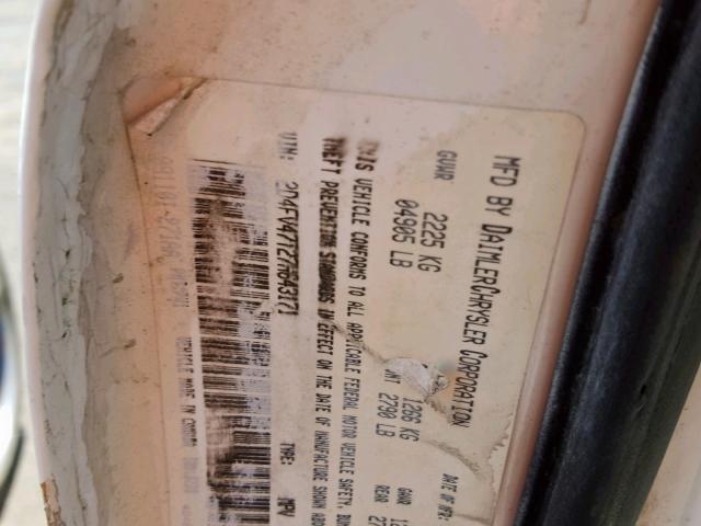 2D4FV47T27H643171 - 2007 DODGE MAGNUM SE WHITE photo 10