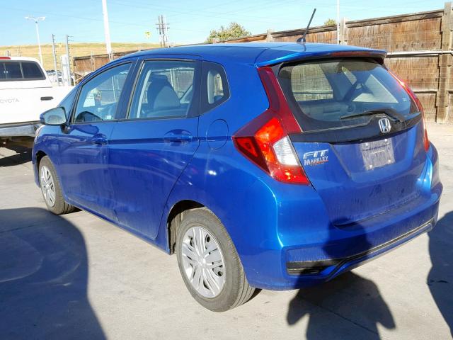 3HGGK5G40JM729839 - 2018 HONDA FIT LX BLUE photo 3