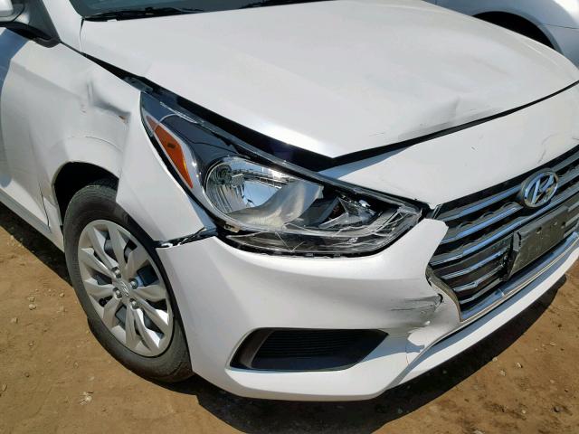 3KPC24A35KE079411 - 2019 HYUNDAI ACCENT SE WHITE photo 9