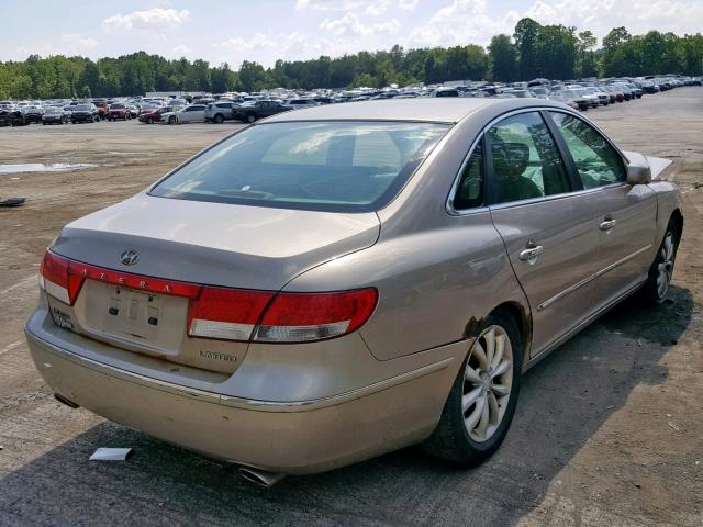 KMHFC46F76A035296 - 2006 HYUNDAI AZERA SE TAN photo 4