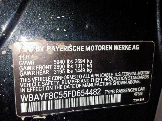 WBAYF8C55FD654482 - 2015 BMW 750 LXI BLACK photo 10