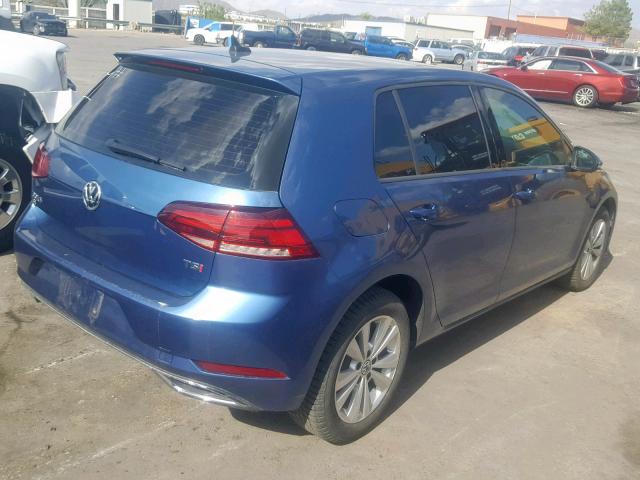 3VWG17AU2JM264676 - 2018 VOLKSWAGEN GOLF S BLUE photo 4