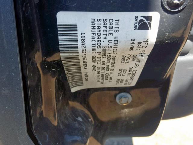 1G8AZ52F95Z169259 - 2005 SATURN ION LEVEL GRAY photo 10