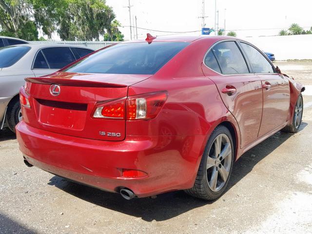 JTHBF5C28B5153098 - 2011 LEXUS IS 250 RED photo 4