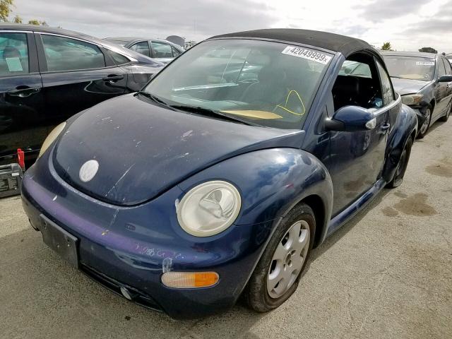 3VWCK21Y73M306778 - 2003 VOLKSWAGEN NEW BEETLE BLUE photo 2