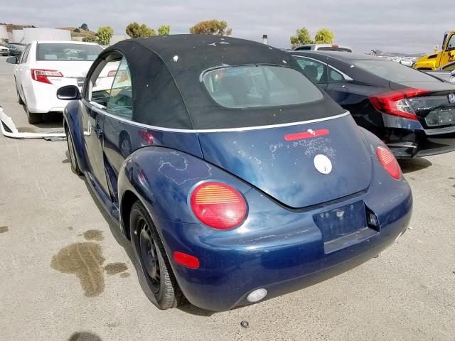 3VWCK21Y73M306778 - 2003 VOLKSWAGEN NEW BEETLE BLUE photo 3