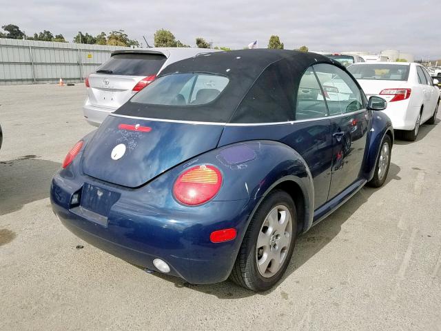 3VWCK21Y73M306778 - 2003 VOLKSWAGEN NEW BEETLE BLUE photo 4
