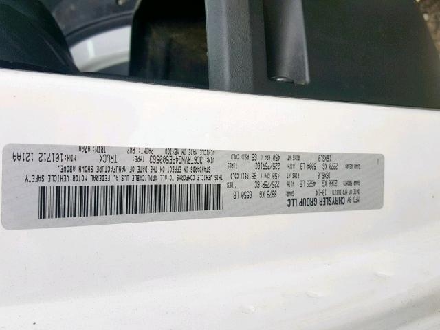 3C6TRVNG4FE500563 - 2015 RAM PROMASTER 白色 照片 10