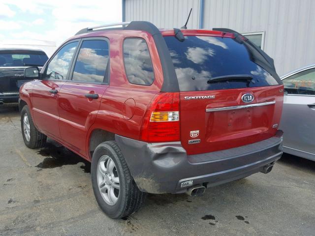 KNDJE723X87522949 - 2008 KIA SPORTAGE E RED photo 3