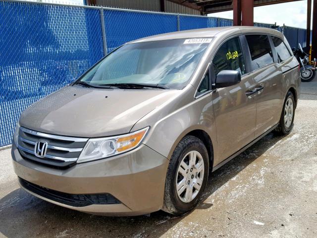 5FNRL5H29CB096332 - 2012 HONDA ODYSSEY LX BROWN photo 2