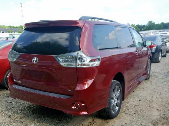 5TDXK3DC8FS552205 - 2015 TOYOTA SIENNA SPO RED photo 4