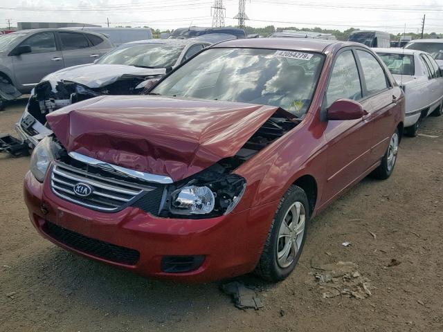 KNAFE221095592607 - 2009 KIA SPECTRA EX RED photo 2