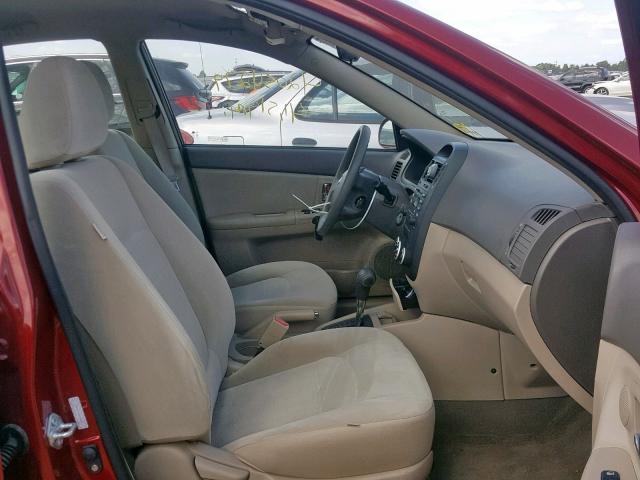 KNAFE221095592607 - 2009 KIA SPECTRA EX RED photo 5