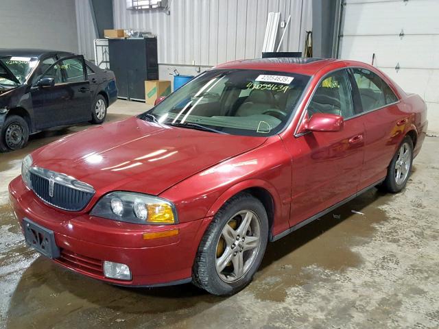 1LNHM87AX2Y672278 - 2002 LINCOLN LS RED photo 2