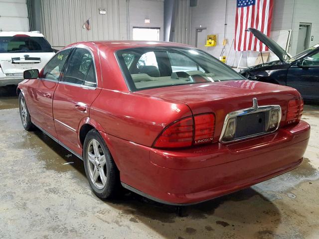 1LNHM87AX2Y672278 - 2002 LINCOLN LS RED photo 3